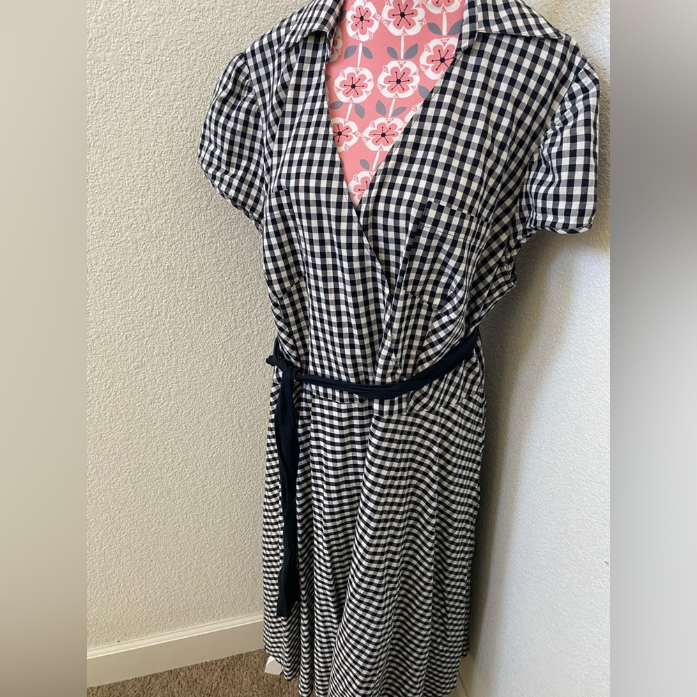 Donna Ricco Black and White Gingham Dress